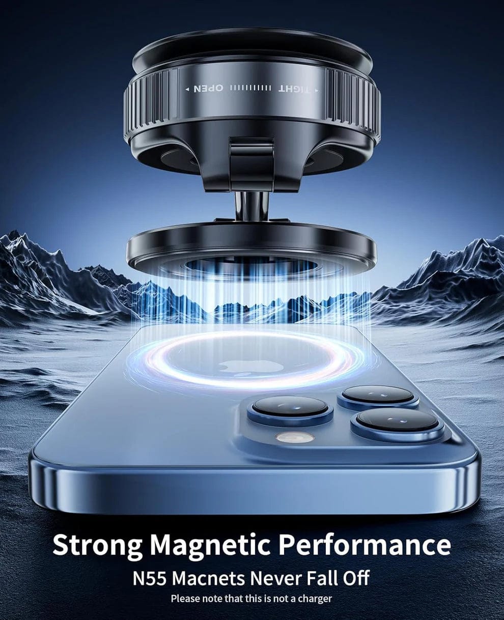 360° Adjustable Vacuum Magnetic Suction Phone Holder – Strong Grip, Sleek Design