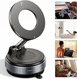 Upgraded 360° Adjustable  Vacuum Magnetic Suction Phone Holder – Strong Grip, Sleek Design