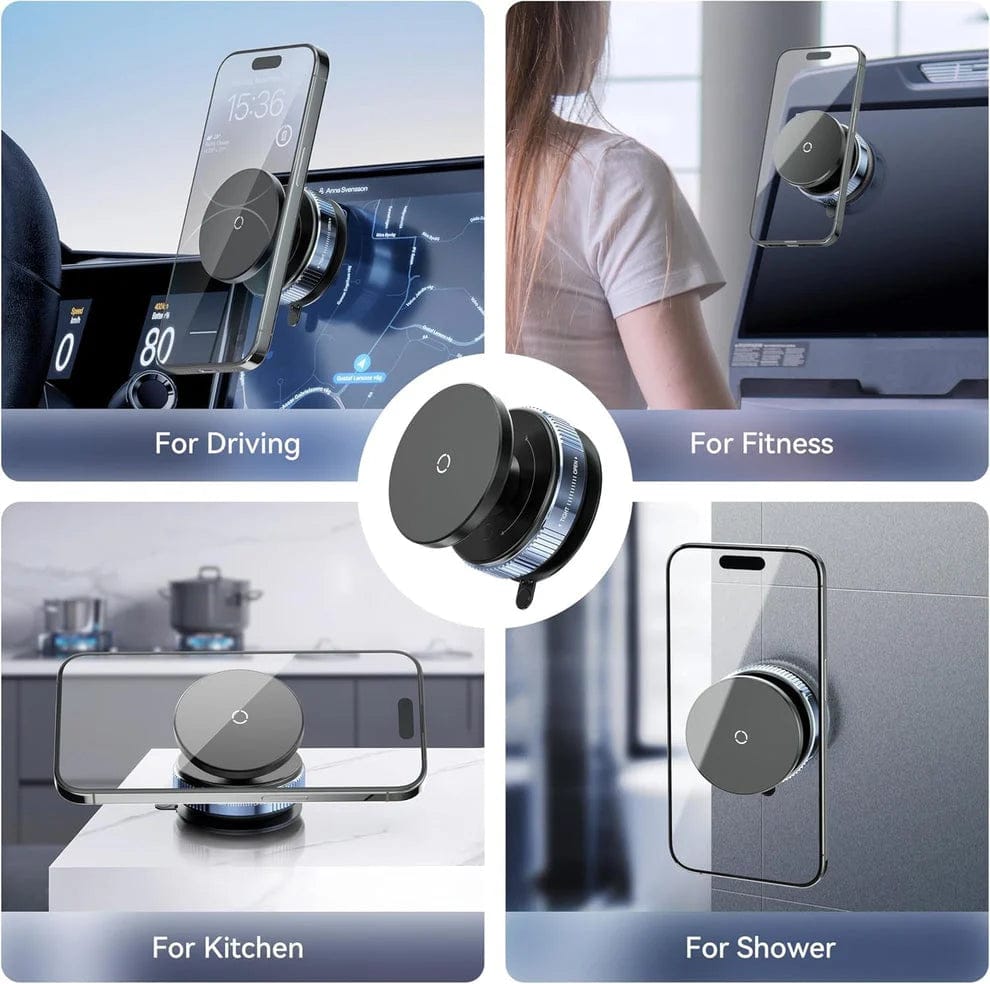 360° Adjustable Vacuum Magnetic Suction Phone Holder – Strong Grip, Sleek Design